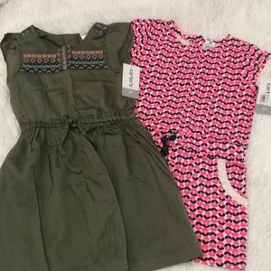 Carters Set of Two Short Sleeve Dresses NWT